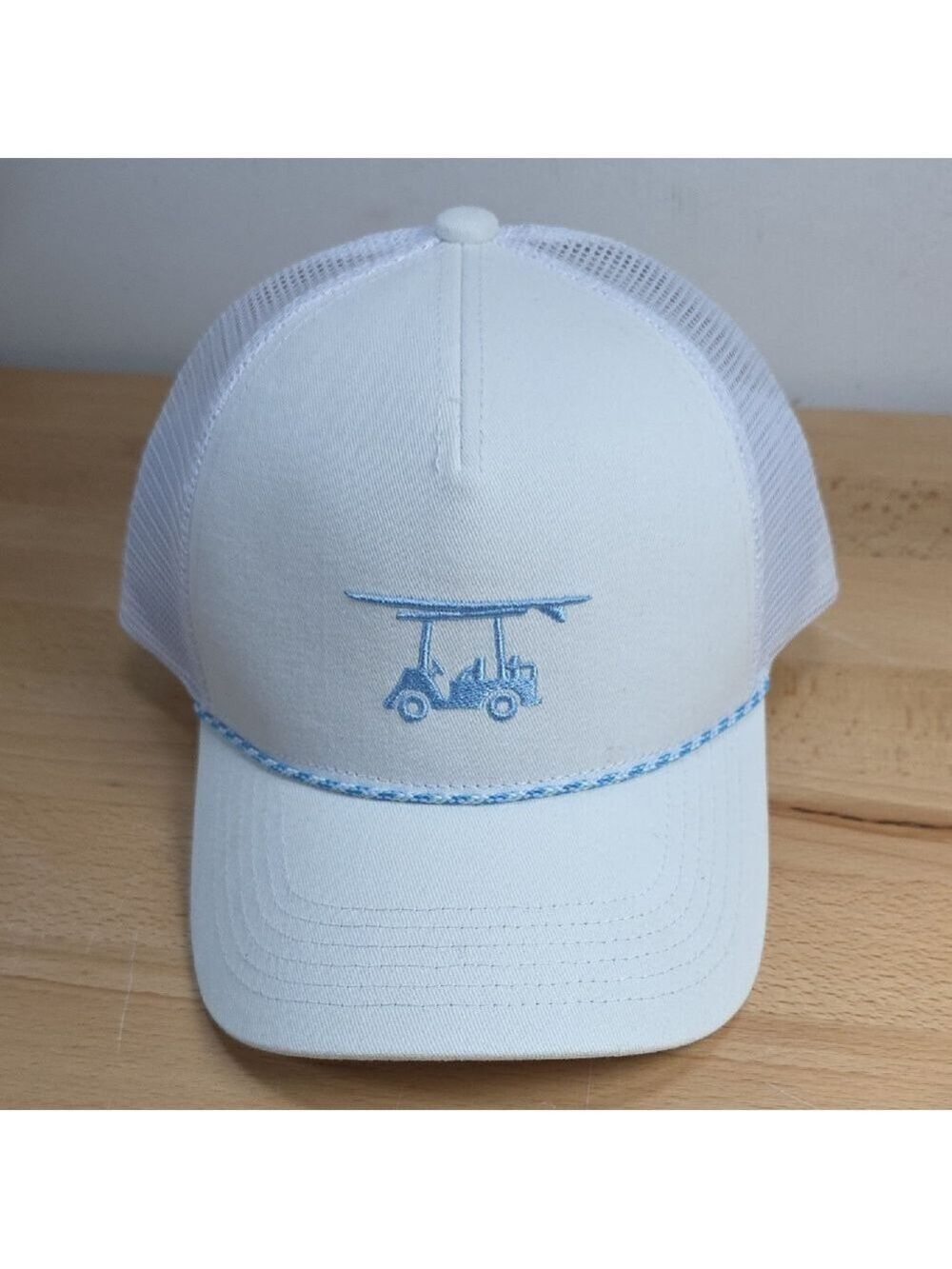 Bald Head Blues White and Blue Embroidered Men's Hat